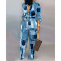 Damen Denim Jumpsuit mit modischem Patchwork-Design und praktischen Taschen R&B