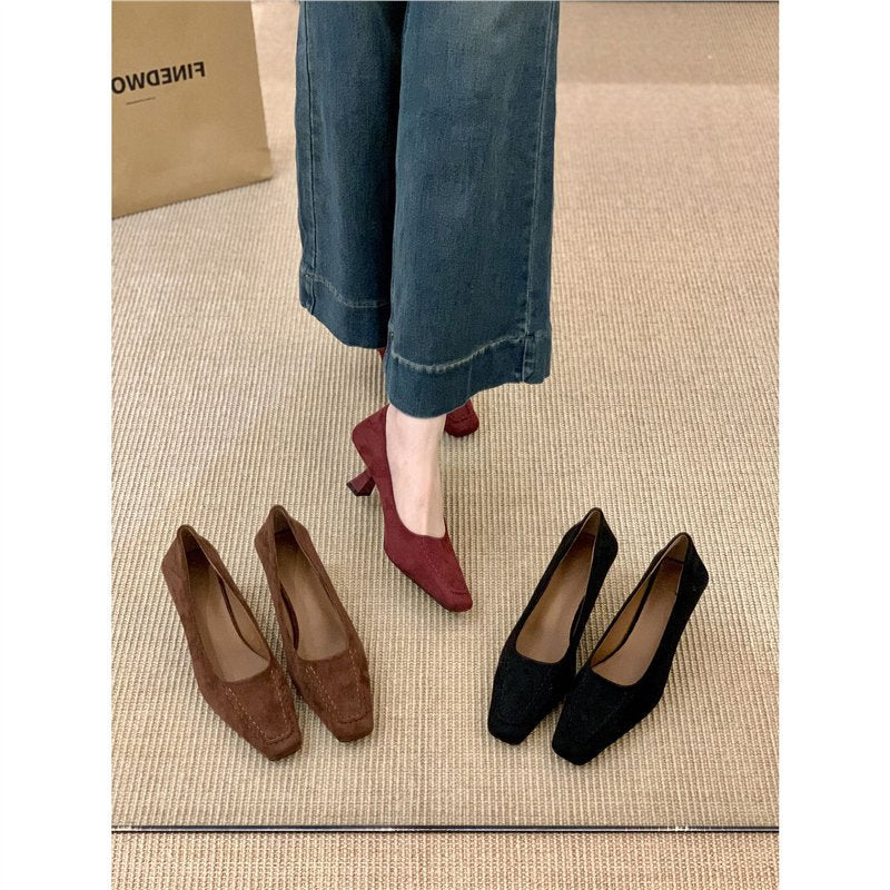 Damen elegante Ballerinas aus feinem Veloursleder R&B
