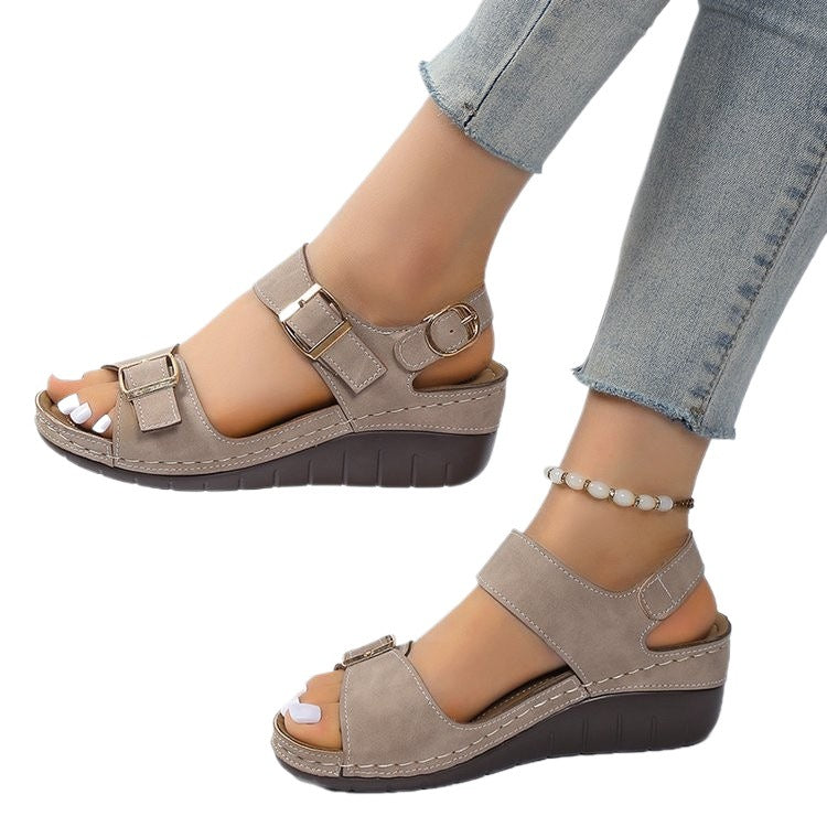 Damen Komfortable Wedge-Sandalen mit verstellbaren Riemen R&B