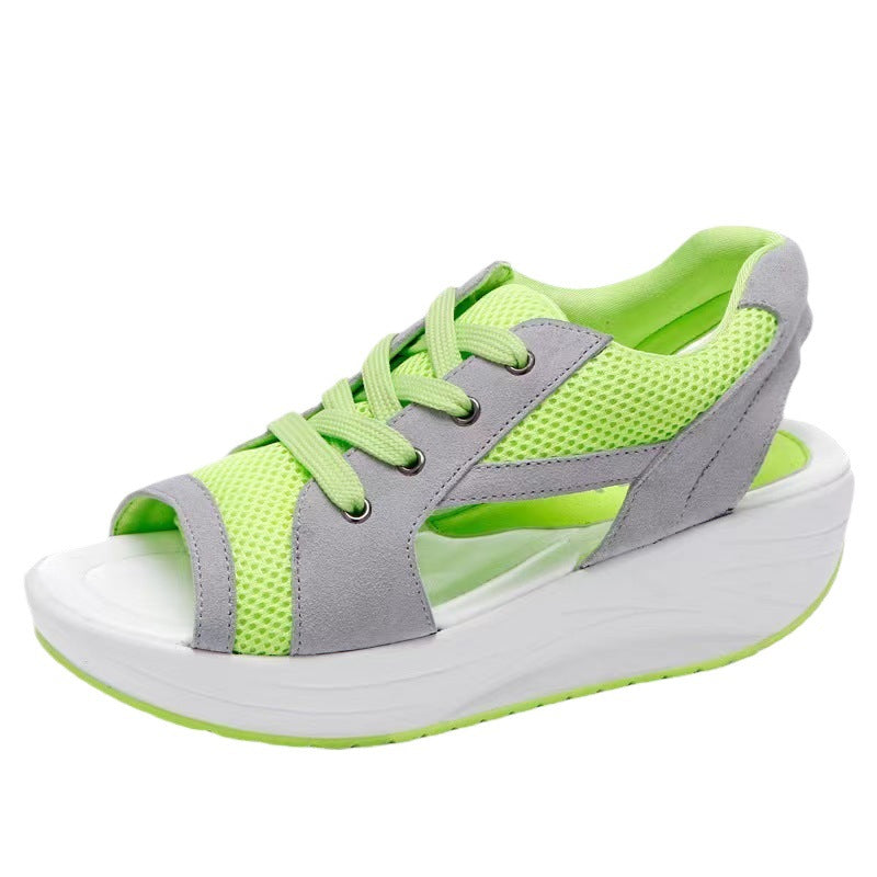 Damen Sportliche Plattform-Sandalen mit atmungsaktivem Netzmaterial R&B