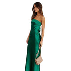 Damen Elegantes Maxikleid aus satinähnlichem Material R&B