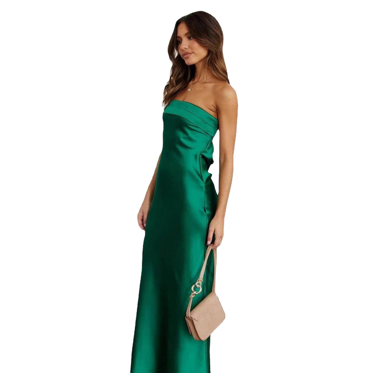 Damen Elegantes Maxikleid aus satinähnlichem Material R&B