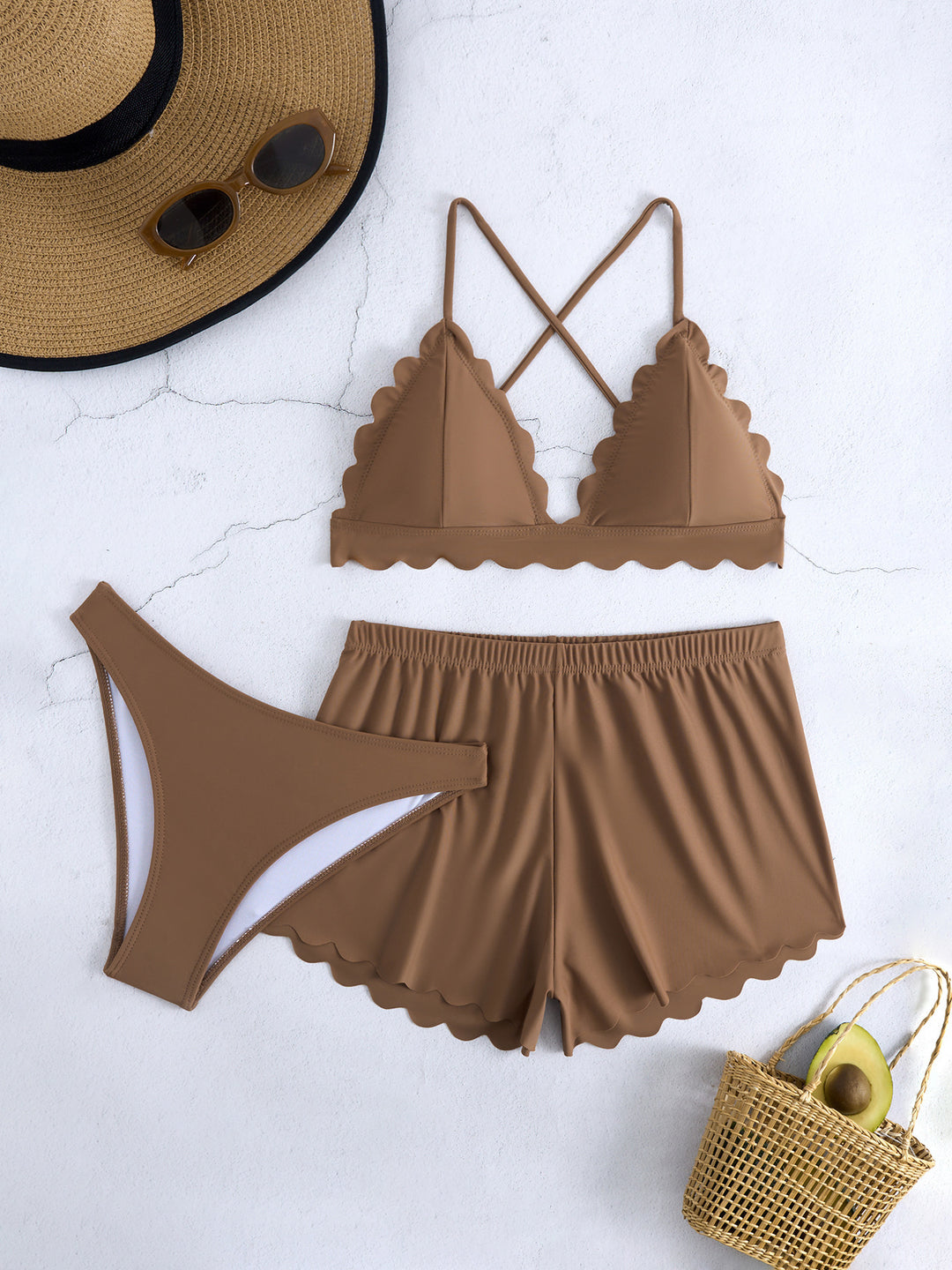 Damen Triangel-Bikini mit Shorts R&B