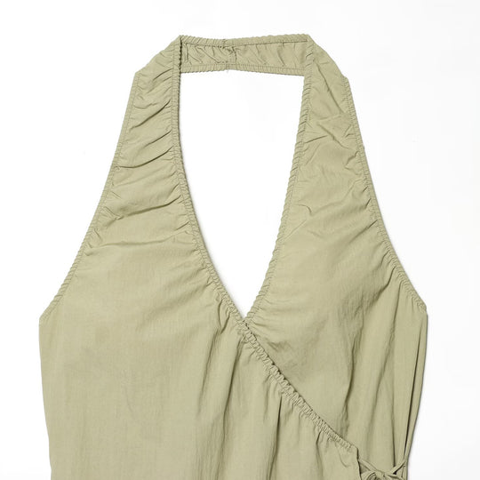 Damen Halterneck Top mit elegantem Knoten-Detail und fließendem Schnitt R&B