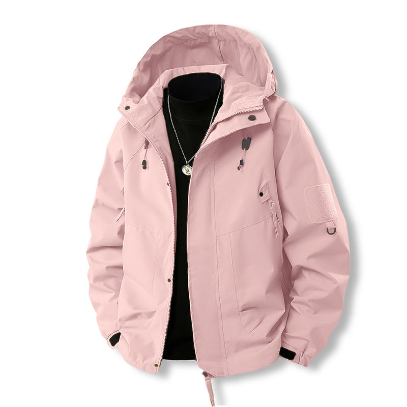 Herren funktionale Outdoor-Jacke mit verstellbarer Kapuze und praktischen Taschen R&B