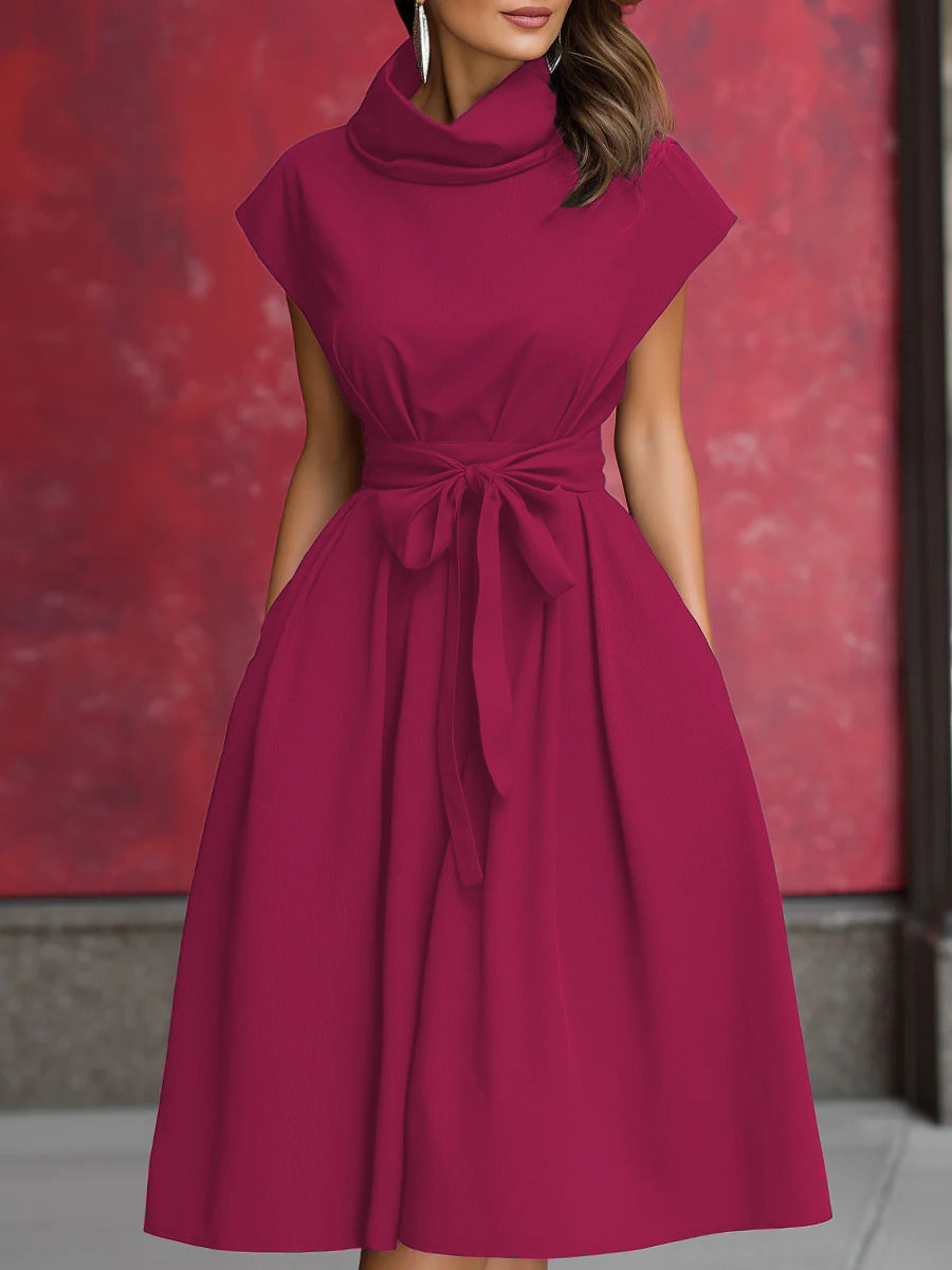 Damen Kleid mit schicker, geraffter Kapuze und praktischen Taschen R&B