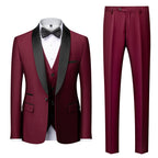 Herren nan dreiteiliges Smoking-Set mit Schalkragen, taillierter Weste und schlanker Passform R&B
