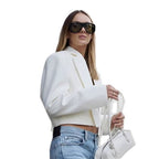 Damen Cropped Blazer mit scharfen Schultern und eleganter Silhouette R&B