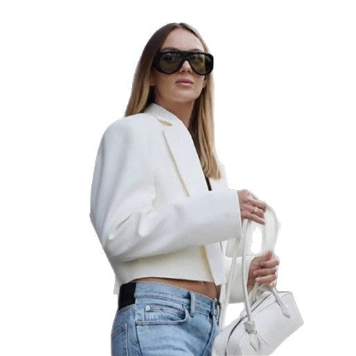Damen Cropped Blazer mit scharfen Schultern und eleganter Silhouette R&B