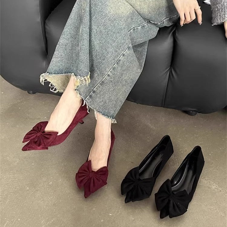 Damen elegante Pumps mit verspielten Schleifenverzierungen R&B