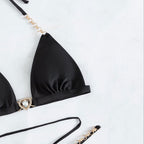 Damen Triangle-Bikini mit zarten Kettenverzierungen