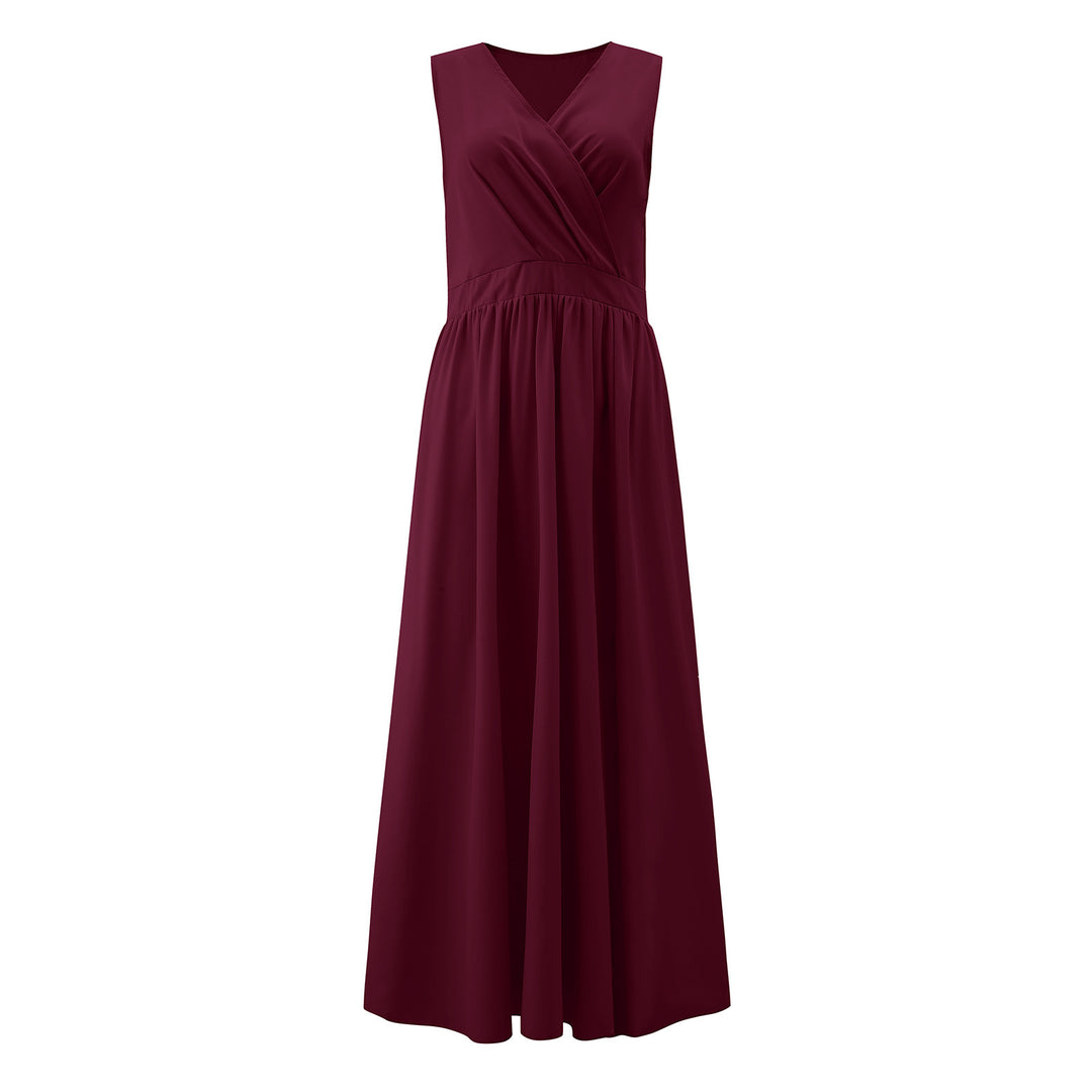 Damen Elegantes Maxikleid mit raffiniertem Wickeldesign und fließendem Stoff R&B
