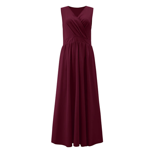 Damen Elegantes Maxikleid mit raffiniertem Wickeldesign und fließendem Stoff R&B