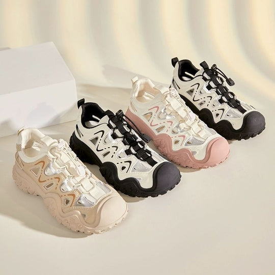 Damen Sportliche Sneakers mit atmungsaktiver Mesh-Oberfläche und rutschfester Sohle R&B