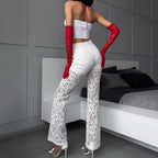 Damen Spitzenhose mit eleganter Schlagform R&B