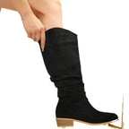 Damen Überknee-Stiefel mit modischem Design und komfortablem Blockabsatz R&B