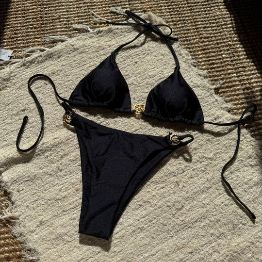 Damen Triangel-Bikini mit luxuriösem Gold-Detail R&B