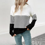 Damen Streifenpullover mit lässigem Schnitt und modernem Design R&B