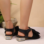 Damen Slip-On Sandalen mit modischem Schleifen-Detail R&B