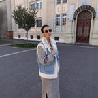 Damen Weste im Vintage-Style aus Denim mit Fleecefutter R&B