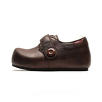 Damen Bequeme Lederschuhe mit modischer Knopfdetail R&B