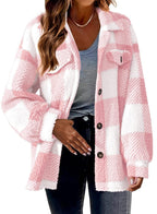 Damen Pelz-ähnliche Karomuster Jacke R&B