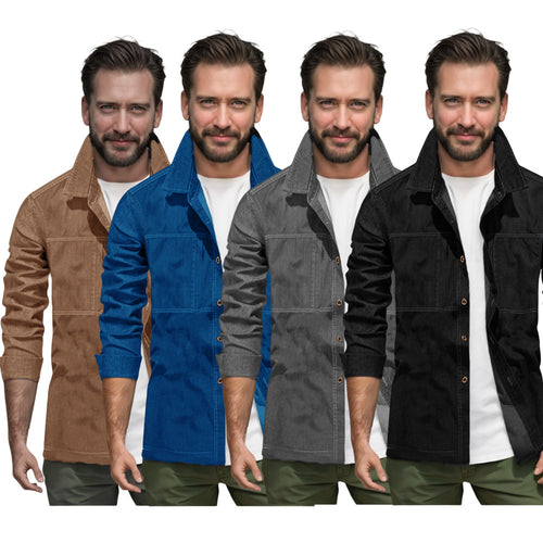 Herren lässige Utility-Jacke mit praktischen Taschen und stylischem Schnitt R&B