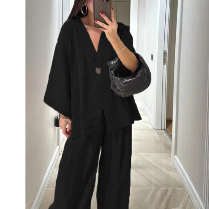 Damen Übergröße Chiffonjacke mit weit geschnittenen Ärmeln und akzentuiertem Knopf R&B