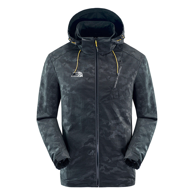 Herren wasserabweisende Camouflagejacke mit verstellbarer Kapuze R&B