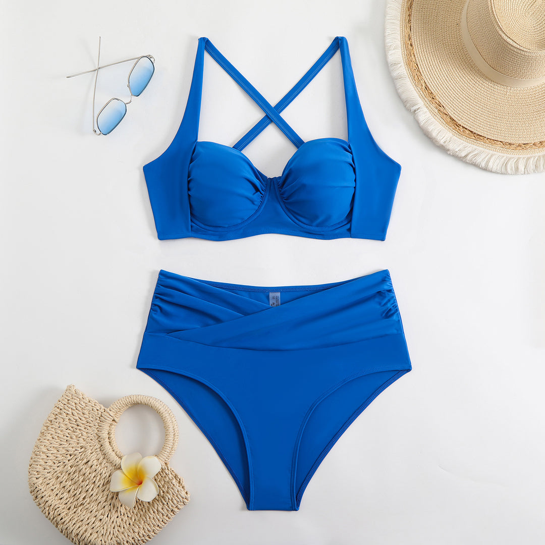 Damen Hochwertiger Bikini mit gerafftem Oberteil R&B