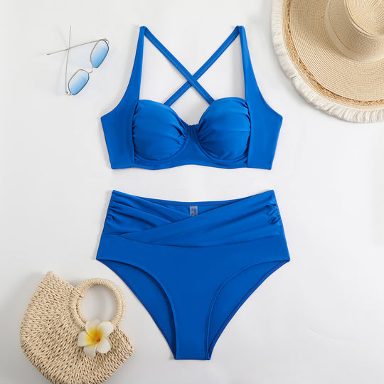 Damen Hochwertiger Bikini mit gerafftem Oberteil R&B