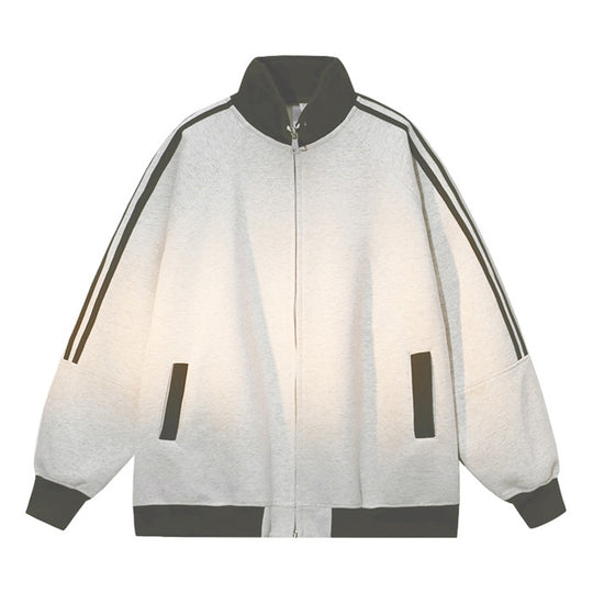Damen Sportliche Kapuzenjacke mit Reißverschluss und angeschnittenen Ärmeln R&B