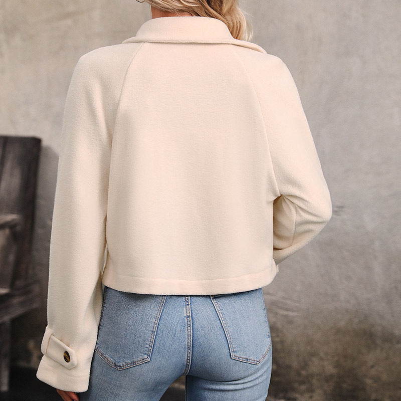Damen kurze Plüschjacke im modischen Oversized-Stil R&B