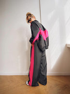 Damen nan sportives Trainingsanzug-Set mit Windbreaker-Jacke und weitem Hosenbein R&B