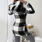Damen Leopardenmuster Plüschjacke R&B