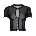 Damen transparente Spitze Bluse R&B