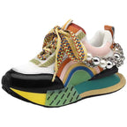 Damen Sportliche Sneakers mit modischem Ketten- und Perlenschmuck R&B