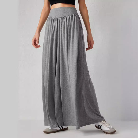 Damen Weit geschnittene Jersey-Hose mit elastischer Taille und elegantem Fall R&B