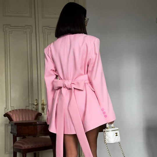 Damen eleganter Blazer mit Taillengürtel R&B