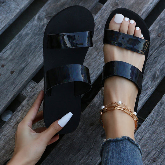 Damen Riemensandalen mit glänzenden Akzenten und komfortablem Plateau R&B
