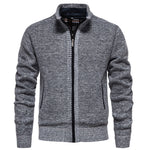 Herren sportliche Strickjacke mit Stehkragen R&B