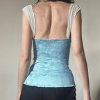 Damen Spaghetti-Trägertop mit floralen Akzenten und Rüschendetails R&B