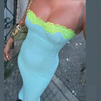 Damen Langarm Nachtkleid mit eleganter Spitzenverzierung R&B