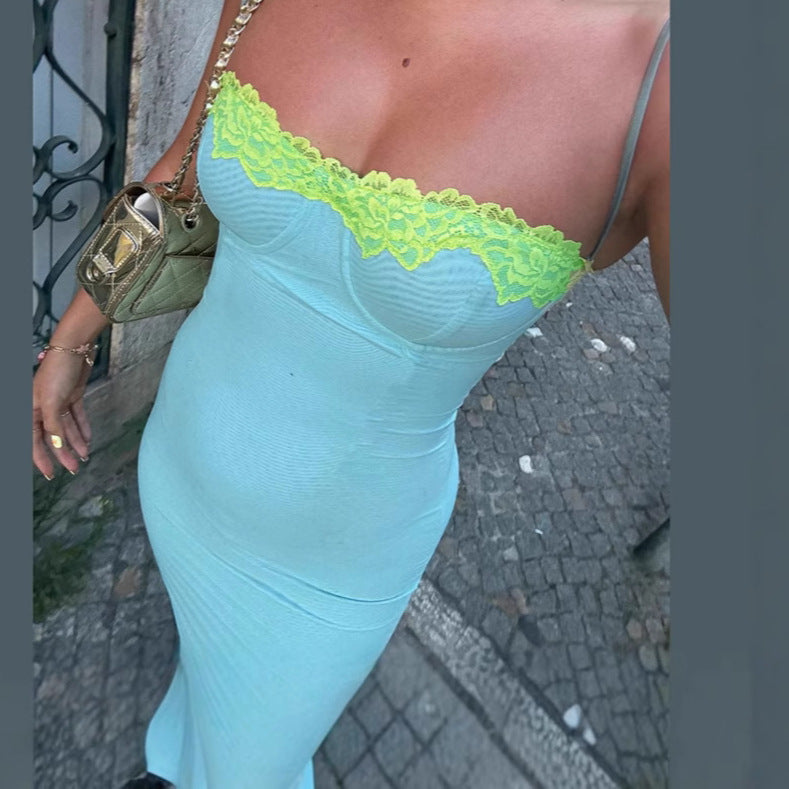 Damen Langarm Nachtkleid mit eleganter Spitzenverzierung R&B