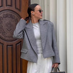 Damen Modische Oversized Jacke im eleganten Wollmix R&B