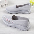 Damen Slip-On Freizeitschuhe mit luftdurchlässiger Oberflächenstruktur und floralem Dekor R&B