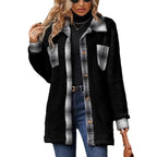 Damen Fleece-Hemdjacke mit Karomuster und weichem Innenfutter R&B
