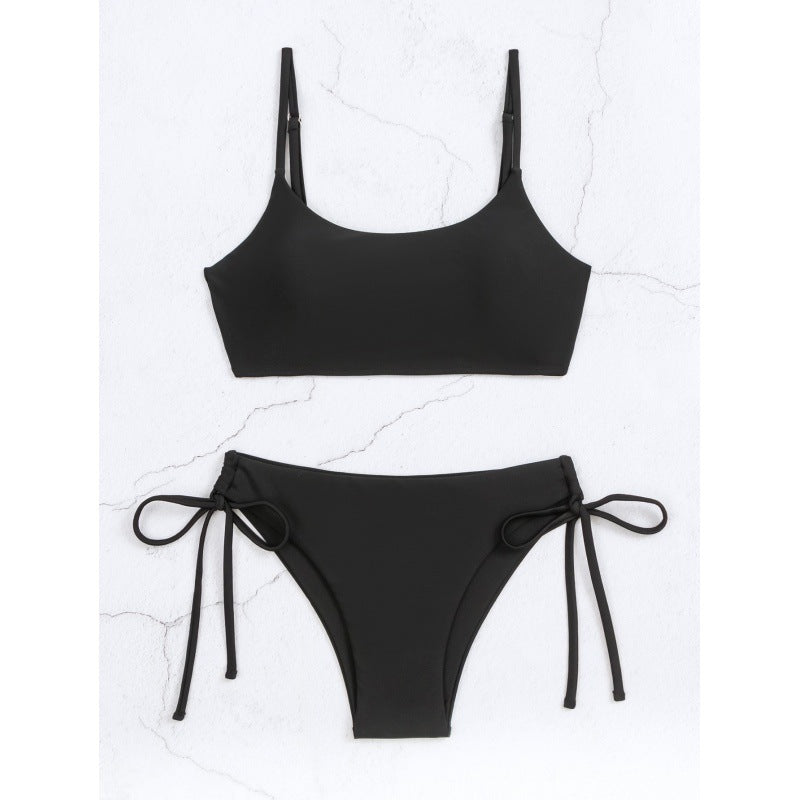 Damen Sport-Bikini mit hochgeschnittenem Slip und verstellbaren Trägern R&B