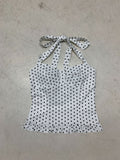 Damen Verspieltes Polka-Dots Oberteil mit schickem Rüschenabschluss R&B