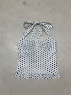 Damen Verspieltes Polka-Dots Oberteil mit schickem Rüschenabschluss R&B